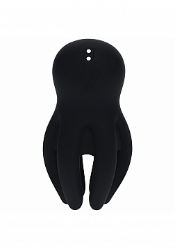 LEVELZ - Digital Vibrating Silicone Penis Head Stimulator with Tentacles - Black