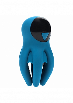 LEVELZ - Digital Vibrating Silicone Penis Head Stimulator with Tentacles - Teal