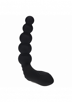 LEVELZ - Vibrating - Heating - Bendable - Tapping Beaded Silicone Prostate Stimulator - Black