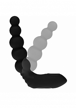 LEVELZ - Vibrating - Heating - Bendable - Tapping Beaded Silicone Prostate Stimulator - Black