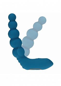LEVELZ - Vibrating - Heating - Bendable - Tapping Beaded Silicone Prostate Stimulator - Teal