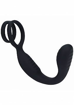 LEVELZ - Vibrating Silicone Prostate Stimulator with Cock & Ball Ring - Black