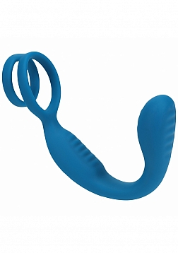 LEVELZ - Vibrating Silicone Prostate Stimulator with Cock & Ball Ring - Teal