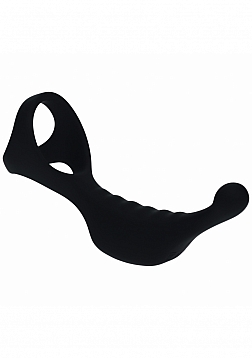 LEVELZ - Vibrating  Silicone Prostate Stimulator with Tri O Cock Ring  - Black