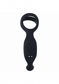 LEVELZ - Vibrating  Silicone Prostate Stimulator with Tri O Cock Ring  - Black