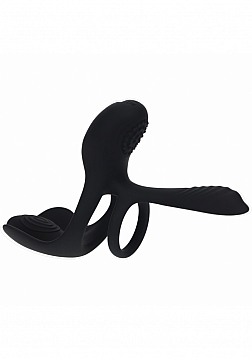 LEVELZ - Triple Motor Vibrating Silicone Cock Ring - Black