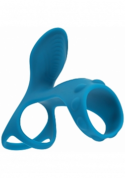 LEVELZ - Vibrating Silicone Cock & Ball Ring with Shaft Loop - Teal