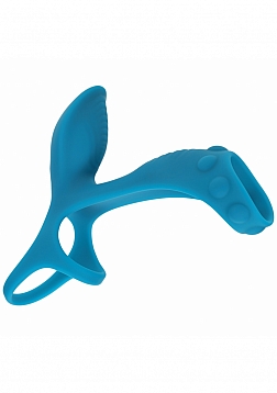 LEVELZ - Vibrating Silicone Cock & Ball Ring with Shaft Loop - Teal