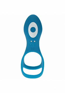 LEVELZ - Vibrating Silicone Cock & Ball Ring with Shaft Loop - Teal