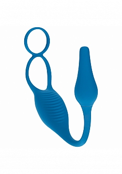 LEVELZ - Vibrating Silicone Prostate Stimulator with Cock & Ball Ring - Teal