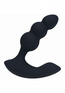 LEVELZ - Dual Motor Remote Control Beaded Vibrating Liquid Silicone Prostate Stimulator - Black