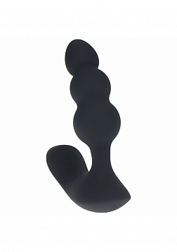 LEVELZ - Dual Motor Remote Control Beaded Vibrating Liquid Silicone Prostate Stimulator - Black