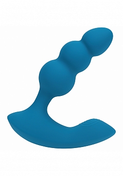 LEVELZ - Dual Motor Remote Control Beaded Vibrating Liquid Silicone Prostate Stimulator  - Teal