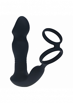 LEVELZ - Remote Control Vibrating, Thrusting & Come-Hither Silicone Prostate Stimulator with Cock Ri