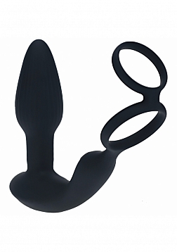 LEVELZ - Dual Vibrating Remote Control & Rotating Beads Silicone Prostate Stimulator with Cock & Bal
