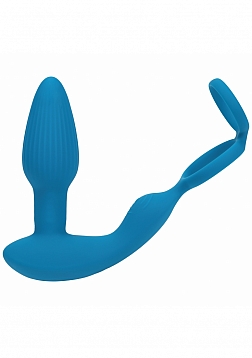 LEVELZ - Dual Vibrating Remote Control & Rotating Beads Silicone Prostate Stimulator with Cock & Bal
