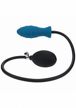 LEVELZ - Ribbed Inflatable Silicone Anal Plug - Teal