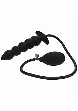 LEVELZ - Beaded Inflatable Silicone Anal Plug - Black