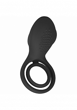 LEVELZ - Vibrating Cock and Ball Ring with Winged Stimulator - Black