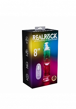 RealRock - Wireless Rechargeable - Remote Control - LED - Vibrating - Regular Straight No Balls 8\