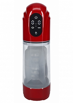 PUMPED - TechnoThrust - Automatic Masturbator - Waterproof - 10 Function - Metallic Red