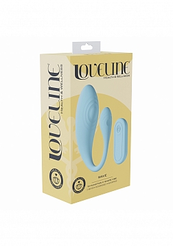 Loveline - Wave C-shape Vibe - 10 Function - Vibrating - Waterproof - Remote - Blue