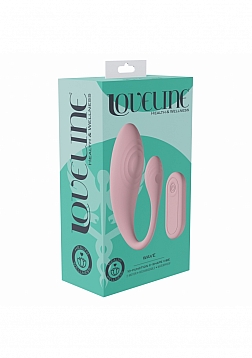 Loveline - Wave C-shape Vibe - 10 Function - Vibrating - Waterproof - Remote - Pink