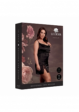 Wireless Lace Bodysuit with Adjustable Sliders - Plus Size - Black