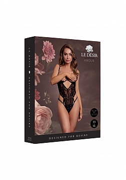 Open Back Silk Dress with Criss Cross Details and Slit - One Size - Black