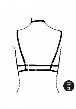 Open Cup Triangle Bra with Neck Strap and Adjustable Sliders - One Size - Black