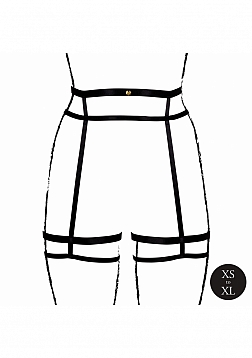 Double Strap Garter Belt with Adjustable Sliders - One Size - Black