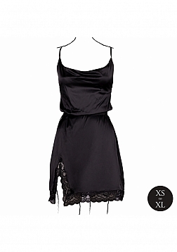 Wireless Lace Bodysuit with Adjustable Sliders - One Size - Black