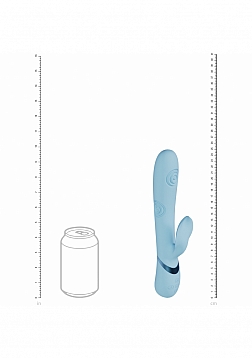 VIVE - Fronda - Rechargeable Triple Motor - G-Spot VIbrating and Tapping Leaf Clit Stimulator - Blue