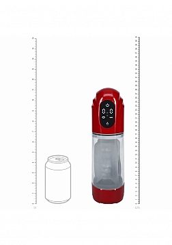 PUMPED - TechnoThrust - Automatic Masturbator - Waterproof - 10 Function - Metallic Red