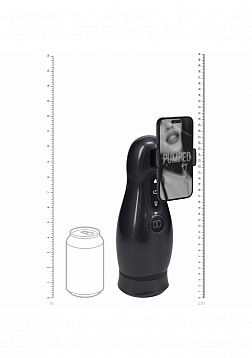 PUMPED - Virtuo - Masturbator - 10 Function - Suction - Vibration - Phone Attachment -  Gun Metal