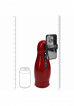PUMPED - Virtuo - Masturbator - 10 Function - Suction - Vibration - Phone Attachment -  Metallic Red