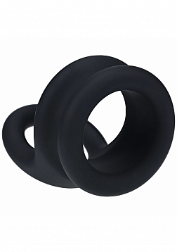LEVELZ - Wide Double O Silicone Cock Ring - M - Black