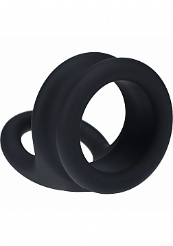 LEVELZ - Wide Double O Silicone Cock Ring - L - Black