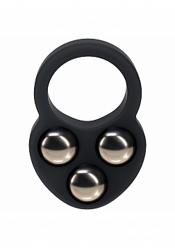 LEVELZ - Liquid Silicone Triple Weighted Ball Cock Ring - Black