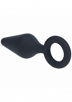 LEVELZ - Silicone Anal Plug with Loop - Small - Black
