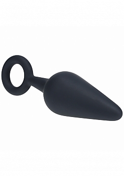 LEVELZ - Silicone Anal Plug with Loop - Medium - Black