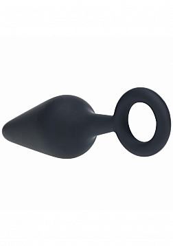 LEVELZ - Silicone Anal Plug with Loop - Medium - Black