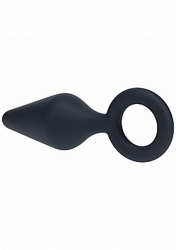 LEVELZ - Silicone Anal Plug with Loop - Large - Black