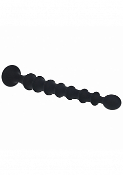 LEVELZ - Ribbed Silicone Flared Anal Probe - Black