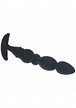 LEVELZ - Multi Textured Silicone Flared Anal Probe - Black