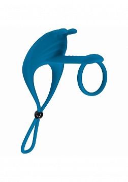 LEVELZ - Adjustable Bunny Vibrating Silicone Lasso Cock Ring & Shaft loop - Teal