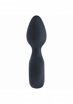 LEVELZ - Vibrating Silicone Anal Plug with Loop - Black