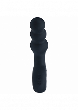 LEVELZ - Vibrating Beaded Silicone Prostate Massager with Loop - Black