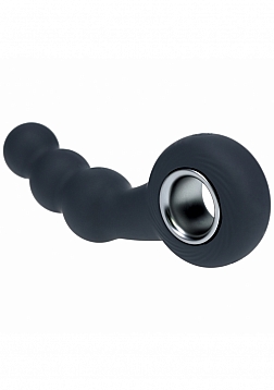 LEVELZ - Vibrating Beaded Silicone Prostate Massager with Loop - Black