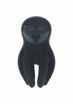 LEVELZ - Digital Vibrating Silicone Penis Head Stimulator with Tentacles - Black